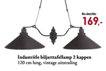 Promoties Industriële biljarttafellamp 2 kappen - Huismerk - Paco - Geldig van 23/08/2019 tot 23/09/2019 bij Paco