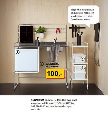 Promoties Sunnersta kitchenette - Huismerk - Ikea - Geldig van 23/08/2019 tot 31/07/2020 bij Ikea