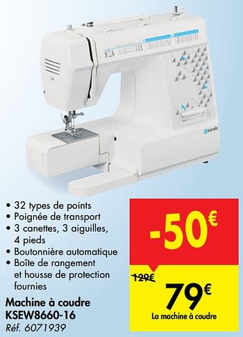 Machine à coudre digitale - KSEW72DIT-21 - Blanc KLINDO : la machine à  coudre à Prix Carrefour