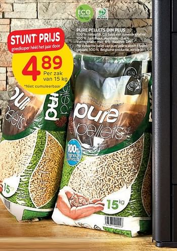 Promoties Pure pellets din plus - Pure Pellets - Geldig van 04/09/2019 tot 23/09/2019 bij BricoPlanit