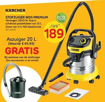 Promoties Kärcher stofzuiger wd5 premium - Kärcher - Geldig van 04/09/2019 tot 23/09/2019 bij BricoPlanit