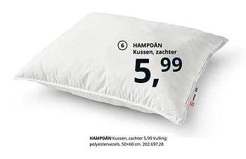 Promoties Hampdån kussen, zachter - Huismerk - Ikea - Geldig van 23/08/2019 tot 31/07/2020 bij Ikea