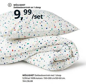 Promoties Möjlighet dekbedovertrek met 1 sloop - Huismerk - Ikea - Geldig van 23/08/2019 tot 31/07/2020 bij Ikea