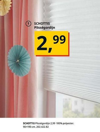 Promoties Schottis plisségordijn - Huismerk - Ikea - Geldig van 23/08/2019 tot 31/07/2020 bij Ikea