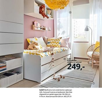 Promotions Släkt bedframe met onderbed en opberger - Produit maison - Ikea - Valide de 23/08/2019 à 31/07/2020 chez Ikea