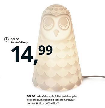 Promotions Solbo led-tafellamp - Produit maison - Ikea - Valide de 23/08/2019 à 31/07/2020 chez Ikea