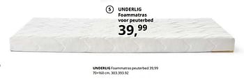 Promoties Underlig foammatras peuterbed - Huismerk - Ikea - Geldig van 23/08/2019 tot 31/07/2020 bij Ikea