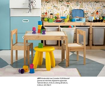 Promotions Lätt kindertafel met 2 stoelen - Produit maison - Ikea - Valide de 23/08/2019 à 31/07/2020 chez Ikea