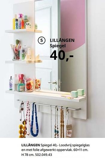 Promoties Lillången spiegel - Huismerk - Ikea - Geldig van 23/08/2019 tot 31/07/2020 bij Ikea