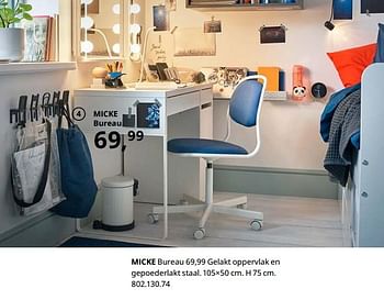 Promotions Micke bureau - Produit maison - Ikea - Valide de 23/08/2019 à 31/07/2020 chez Ikea