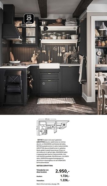 Derbevilletest Vooruitzien Discriminatie Huismerk - Ikea Metod keuken met zwart gebeitste lerhyttan deuren -  Promotie bij Ikea