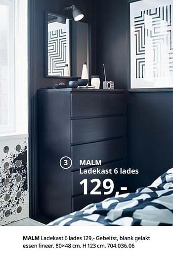 Promoties Malm ladekast 6 lades - Huismerk - Ikea - Geldig van 23/08/2019 tot 31/07/2020 bij Ikea