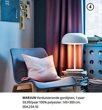 Promoties Marjun verduisterende gordijnen, 1 paar - Huismerk - Ikea - Geldig van 23/08/2019 tot 31/07/2020 bij Ikea
