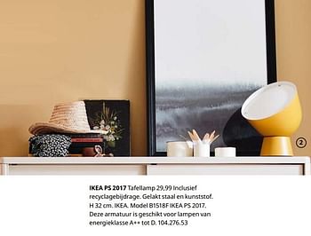 Promoties Ikea ps 2017 tafellamp - Huismerk - Ikea - Geldig van 23/08/2019 tot 31/07/2020 bij Ikea