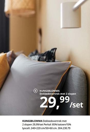 Promoties Kungsblomma dekbedovertrek met 2 slopen - Huismerk - Ikea - Geldig van 23/08/2019 tot 31/07/2020 bij Ikea