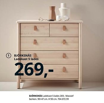 Promotions Björksnäs ladekast 5 lades - Produit maison - Ikea - Valide de 23/08/2019 à 31/07/2020 chez Ikea