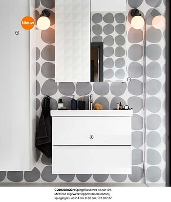 Huismerk - Ikea Godmorgon spiegelkast 1 deur - Promotie
