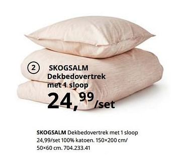 Promoties Skogsalm dekbedovertrek met 1 sloop - Huismerk - Ikea - Geldig van 23/08/2019 tot 31/07/2020 bij Ikea