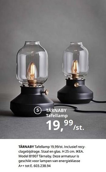 Cilia bord Continentaal Huismerk - Ikea Tärnaby tafellamp - Promotie bij Ikea