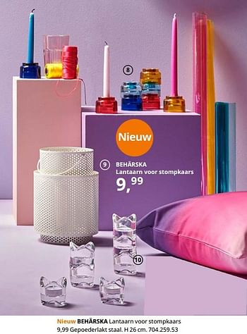 Promoties Behärska lantaarn voor stompkaars - Huismerk - Ikea - Geldig van 23/08/2019 tot 31/07/2020 bij Ikea