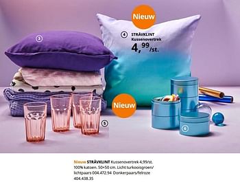 Promoties Strävklint kussenovertrek - Huismerk - Ikea - Geldig van 23/08/2019 tot 31/07/2020 bij Ikea