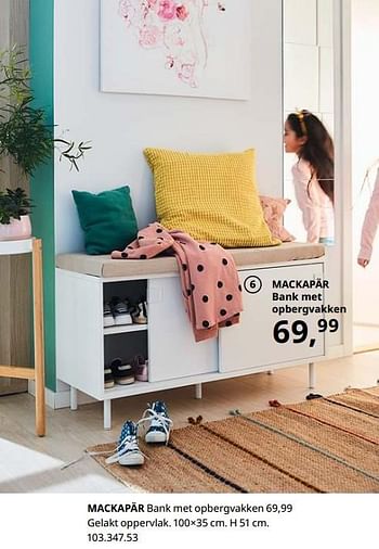 Promoties Mackapär bank met opbergvakken - Huismerk - Ikea - Geldig van 23/08/2019 tot 31/07/2020 bij Ikea
