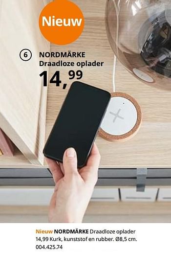 Promoties Nordmärke draadloze oplader - Huismerk - Ikea - Geldig van 23/08/2019 tot 31/07/2020 bij Ikea