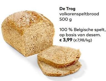 Promoties De trog volkorenspeltbrood - De Trog - Geldig van 04/09/2019 tot 01/10/2019 bij Bioplanet