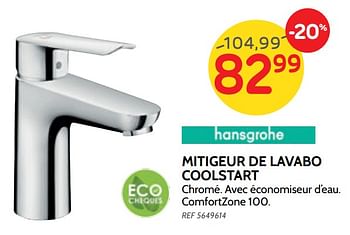 Promoties Mitigeur de lavabo coolstart - Hansgrohe - Geldig van 04/09/2019 tot 23/09/2019 bij BricoPlanit