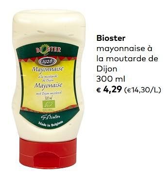 Promoties Bioster mayonnaise à la moutarde de dijon - Bioster - Geldig van 04/09/2019 tot 01/10/2019 bij Bioplanet