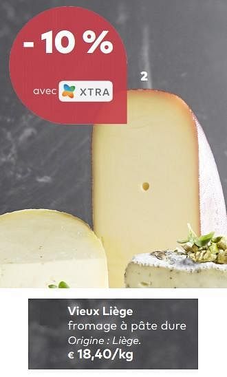 Promoties Vieux liège fromage à pâte dure - Huismerk - Bioplanet - Geldig van 04/09/2019 tot 01/10/2019 bij Bioplanet