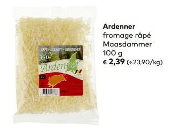 Promotions Ardenner fromage râpé maasdammer - Ardenner - Valide de 04/09/2019 à 01/10/2019 chez Bioplanet