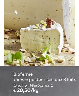 Promotions Bioferme tomme pasteurisée aux 3 laits - Bioferme - Valide de 04/09/2019 à 01/10/2019 chez Bioplanet
