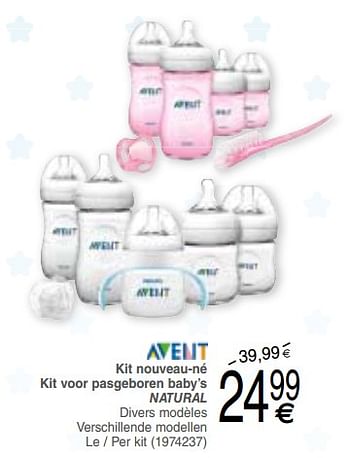 Promoties Kit nouveau-né kit voor pasgeboren baby`s natural - Avent - Geldig van 03/09/2019 tot 16/09/2019 bij Cora