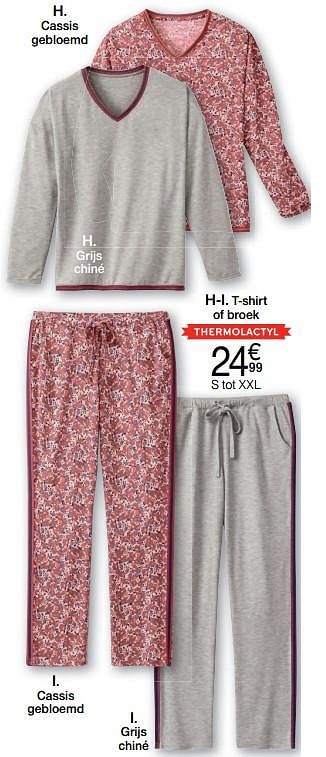 Promoties T-shirt of broek - Huismerk - Damart - Geldig van 01/09/2019 tot 30/09/2019 bij Damart