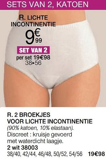 Promoties 2 broekjes voor lichte incontinentie - Huismerk - Damart - Geldig van 01/09/2019 tot 30/09/2019 bij Damart