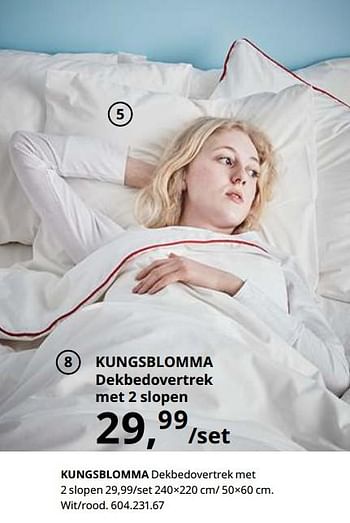 Promoties Kungsblomma dekbedovertrek met 2 slopen - Huismerk - Ikea - Geldig van 23/08/2019 tot 31/07/2020 bij Ikea
