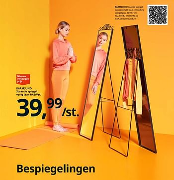 Promoties Karmsund staande spiegel - Huismerk - Ikea - Geldig van 23/08/2019 tot 31/07/2020 bij Ikea