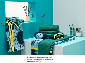 Promoties Njutning vaas en 6 geurstokjes - Huismerk - Ikea - Geldig van 23/08/2019 tot 31/07/2020 bij Ikea