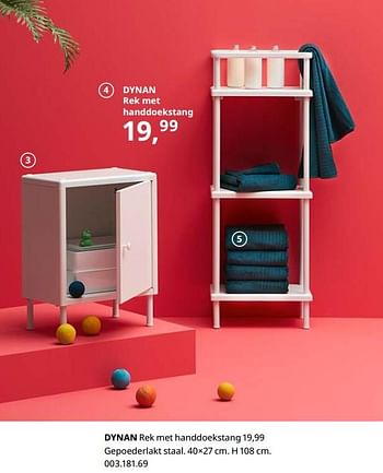 Promoties Dynan rek met handdoekstang - Huismerk - Ikea - Geldig van 23/08/2019 tot 31/07/2020 bij Ikea
