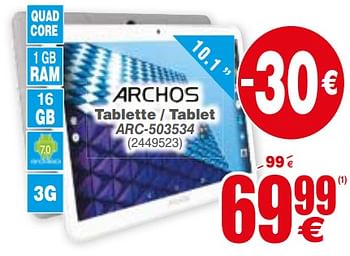 Promoties Archos tablette - tablet arc-503534 - Archos - Geldig van 03/09/2019 tot 16/09/2019 bij Cora