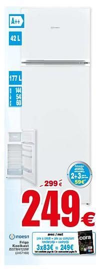Promoties Indesit frigo koelkast i55tm4120w - Indesit - Geldig van 03/09/2019 tot 16/09/2019 bij Cora