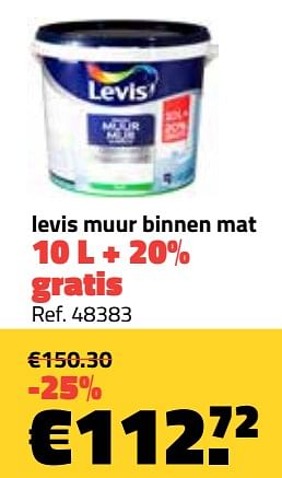 Promoties Levis levis muur binnen mat - Levis - Geldig van 04/09/2019 tot 30/09/2019 bij Bouwcenter Frans Vlaeminck