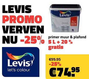 Promotions Levis primer muur + plafond - Levis - Valide de 04/09/2019 à 30/09/2019 chez Bouwcenter Frans Vlaeminck