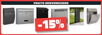 Promotions Practo brievenbussen -15% - Produit maison - Bouwcenter Frans Vlaeminck - Valide de 04/09/2019 à 30/09/2019 chez Bouwcenter Frans Vlaeminck