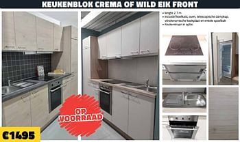Promoties Keukenblok crema of wild eik front - Huismerk - Bouwcenter Frans Vlaeminck - Geldig van 04/09/2019 tot 30/09/2019 bij Bouwcenter Frans Vlaeminck