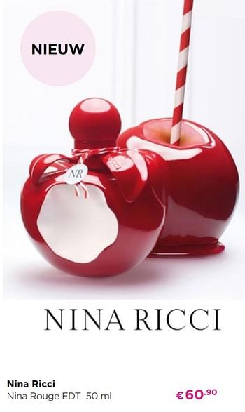 Zorgvuldig lezen beeld Inloggegevens Nina Ricci Nina ricci nina rouge edt - Promotie bij ICI PARIS XL