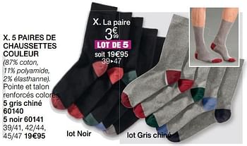 Promotions 5 paires de chaussettes couleur - Produit Maison - Damart - Valide de 01/09/2019 à 30/09/2019 chez Damart