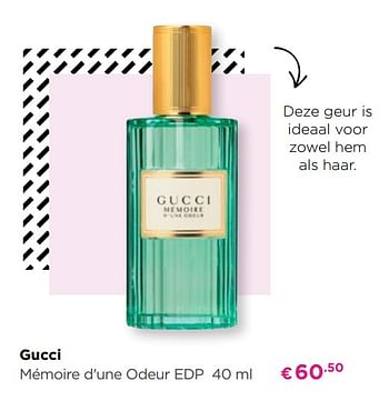 Promoties Gucci mémoire d`une odeur edp - Gucci - Geldig van 02/09/2019 tot 29/09/2019 bij ICI PARIS XL