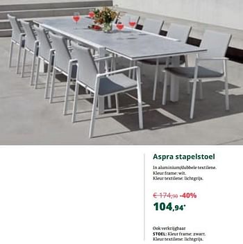 Promoties Aspra stapelstoel - Bristol - Geldig van 01/09/2019 tot 29/09/2019 bij Overstock
